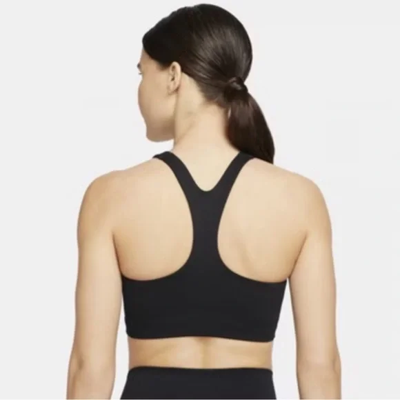 Nike Yoga Dri-Fit Swoosh Highneck Sports Bra Black Racerback Workout NWOT - Picture 5 of 9